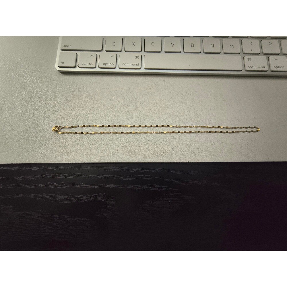 14k gold mirror link choker necklace 14 inches